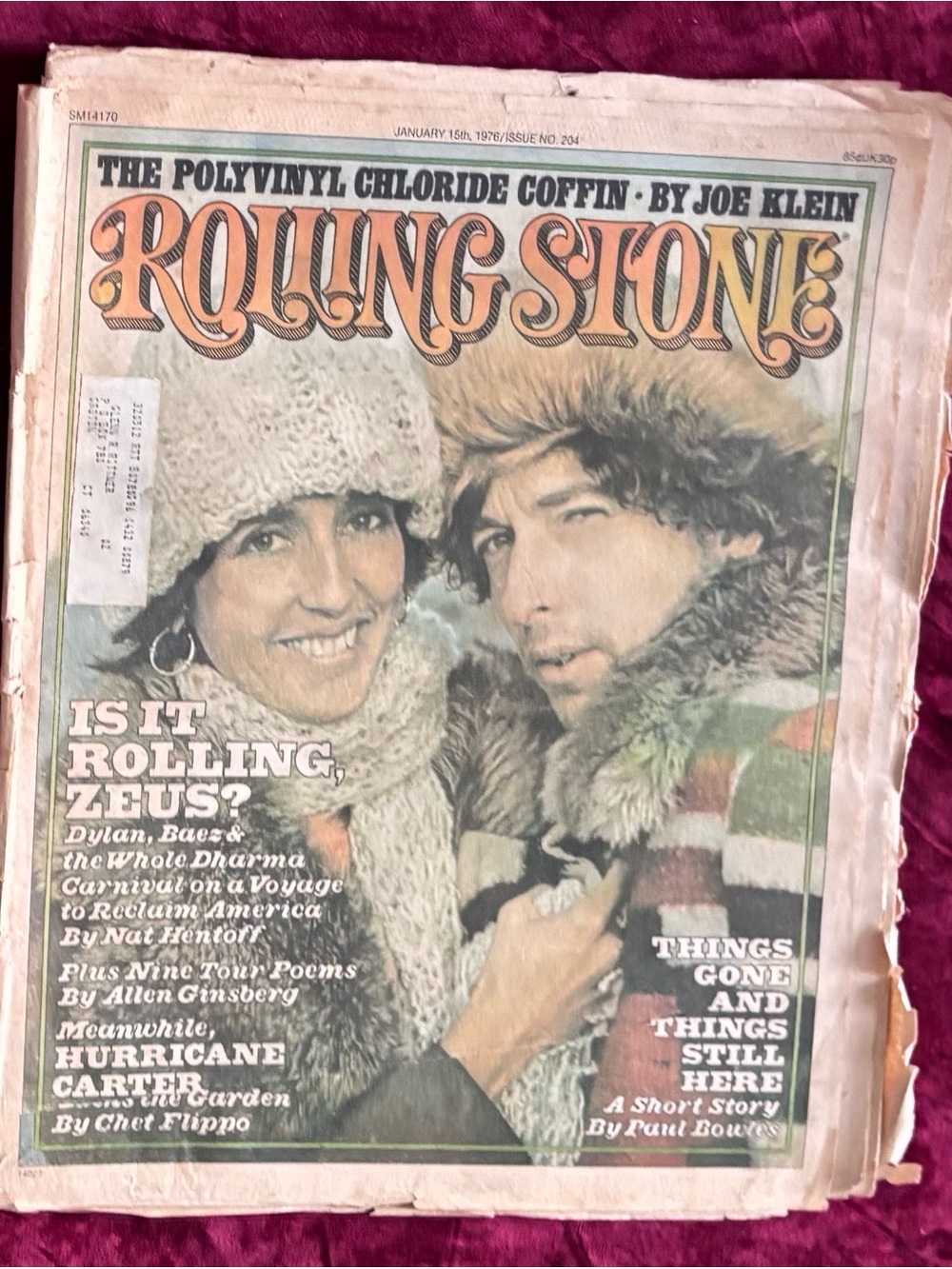 Rare Vintage Rolling Stone January 1976
Joan Baez Bob Dylan